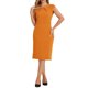 thumbnail image 1 of INSPIRE CHIC Vestido Elegante de Mujer con Mangas Cortas y Cinturón para el Trabajo Vestidos de Tubo Naranja XL, 1 of 6