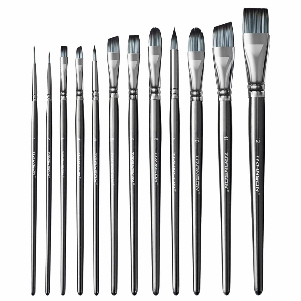Set De Pinceles Para Pintar Transon Artist 12, Acuarela Y Óleo Acrílico
