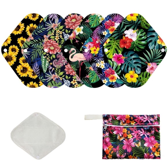 Juego de almohadillas menstruales reutilizables MissC2c Organic Bamboo, 7 piezas