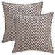 thumbnail image 1 of REGALWOVEN Paquete de 2 Fundas de Cojín Decorativas Suaves de Chenilla a Rayas Modernas Neutrales para Sofá Dormitorio Coche Khaki Negro 18" x 18", 1 of 7