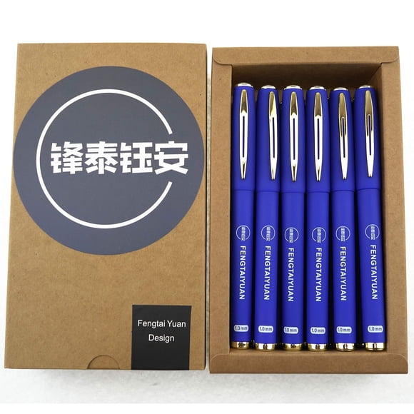 Bolígrafos de tinta de gel Fengtaiyuan B10P18, color azul, 1,0 mm, 18