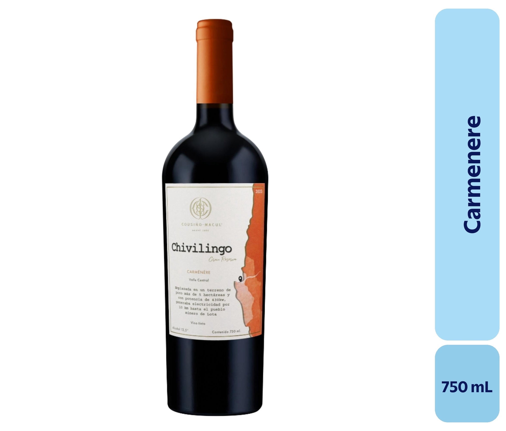 Vino Carménère Botella 750 mL Cousino Macul