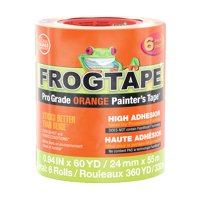Cinta Adhesiva Para Pintores Frogtape Prograde, Color Naranja, 2,4 Cm X 55 M, 6 Rollos