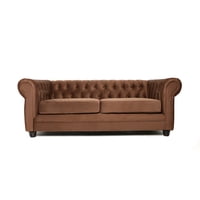 Barra Design - Sofá Chesterfield 3C Felpa Café