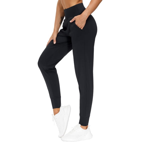 Pantalones deportivos THE GYM PEOPLE para mujer, con forma cónica, color negro