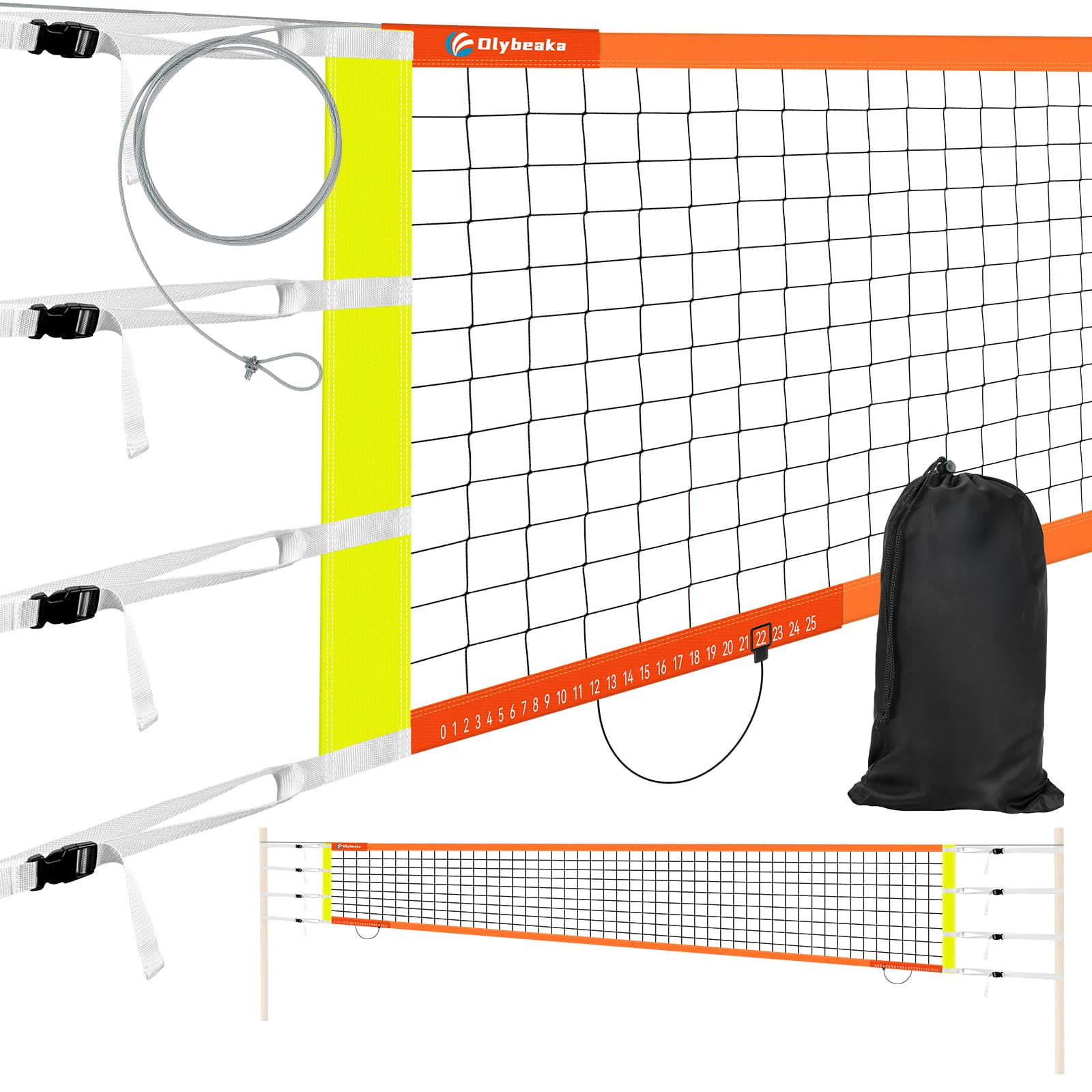 Red De Voleibol Olybeaka Professional Anti-uv Con Cable De Acero