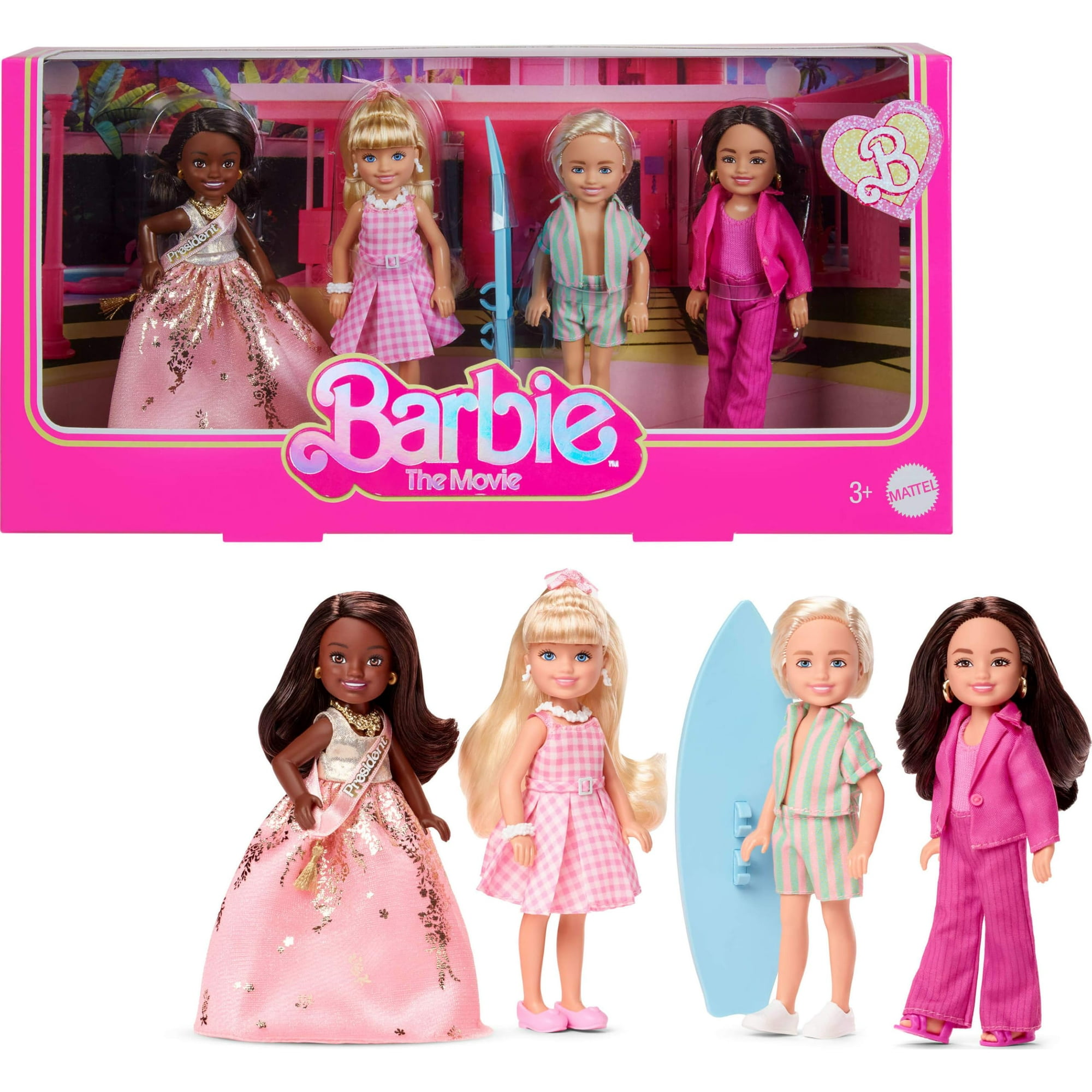 Muñecas Coleccionables Barbie The Movie Chelsea, Paquete De 4 Con Ken