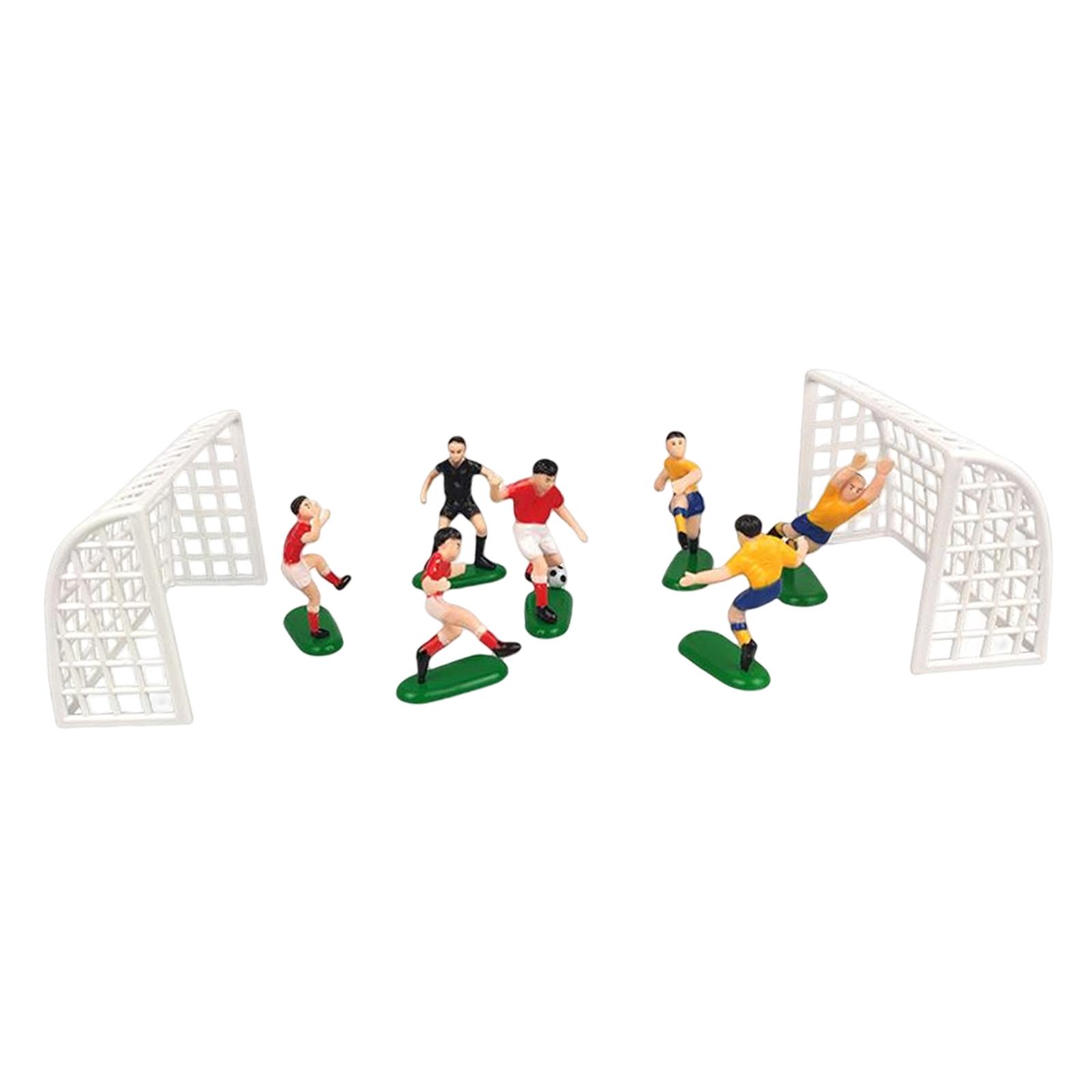 Magideal - Adornos Para Tartas De Fútbol, Accesorios, Portería, Piezas De Juego, Jugadores, Minijuguetes, Decoraciones Diy Para Temática De Fútbol, Niños, Fi A