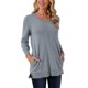 thumbnail image 4 of INSPIRE CHIC Suéter de Mujer para Otoño Invierno Cuello en V Manga Larga Suéter Oversize con Bolsillos Suelto Grueso Túnica Jersey Talla L Gris, 4 of 6