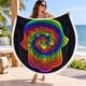 thumbnail image 4 of Toalla De Playa Redonda 150 cm Con Estampado Y Flecos Decorativos, 4 of 6