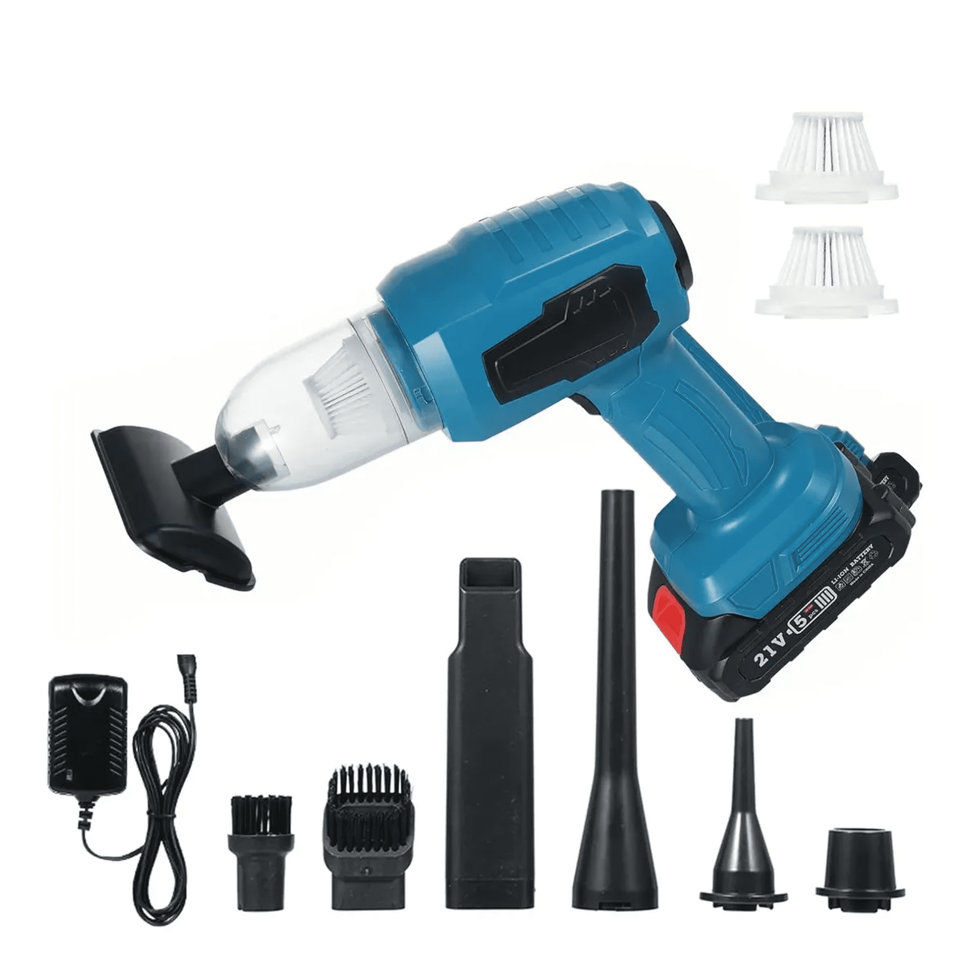 multifuncional Portatil Potente Aspiradora Para Auto Belug 9800 Pa Azul