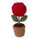 thumbnail image 5 of Mini Maceta Rústica Con Flores Tejidas A Mano, Estante Para Regalo De Cumplea?os Y Día De San Valentín, Rosa Roja, 5 of 5