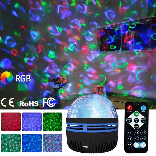 1pc Starry Projector Light With 7 Color Patterns & Remote Control, Multifunctional Polar Projector Night Light For Bedroom Atmosphere
