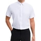 thumbnail image 1 of INSPIRE CHIC Regreso a Clases Camisas de Vestir de Manga Corta para Hombre Estiramiento Ligero Sólido Formal con Botones Abajo Camisas S Blanco, 1 of 6