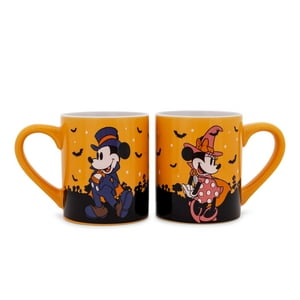Silver Buffalo - Tazas De Cerámica Plateadas Buffalo Disney Halloween Mickey & Minnie