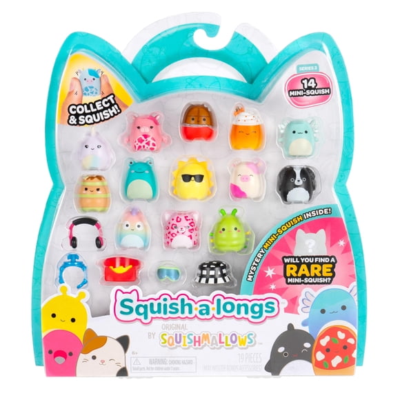 Mini-Squish Squish-a-Longs, paquete de 14 unidades, modelo Wave 3, estilo 1, con accesorios