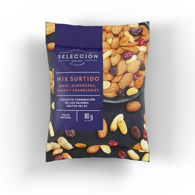 Mix Surtido Maní, Almendras, Pasas Y Berries 80 G Selección