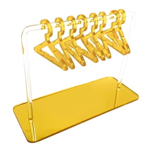 Magideal - Perchas Modernas, Estante De Exhibición De Joyería De Acrílico Transparente, Organizador De Anillo, Soporte De Exhibición De Joyería Transparente Para , Dorado