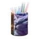thumbnail image 1 of Gatos Guerreros-theme Cylinder Pen Holder Pencil Organizer with Flannel Lining PVC Leather Material Cardboard Base for study work 10*8CM, 1 of 6