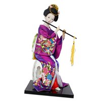 Magideal - Figuras En Miniatura De Muñeca Geisha Japonesa De 30 Cm, Estatua De Niña, Escultura De Figura Coleccionable De Geisha Asiática Para Escritorio, Dormit , Púrpura Púrpura B
