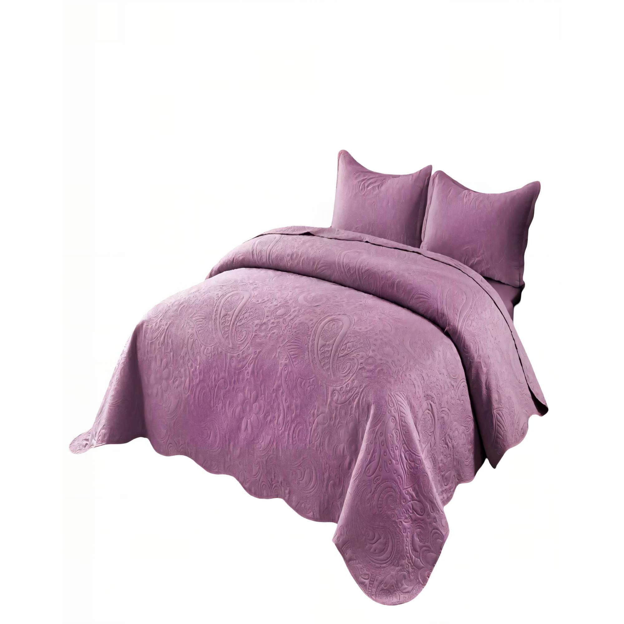Genérico - Quilt Cubrecama De Verano 1 5 Plazas Con Relieve Color Morado