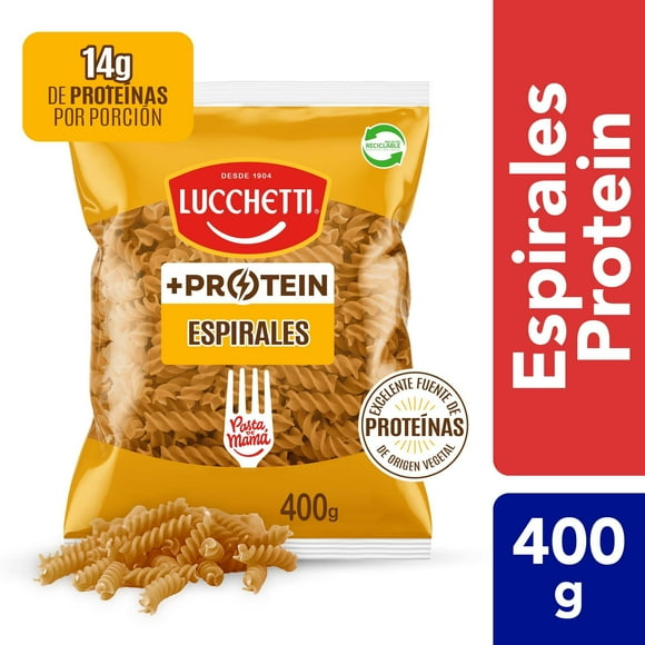 Fideo Pasta Proteína Espirales Bolsa, 400 g