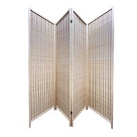 Oem - Biombo De Madera Resistente 4 Paneles Bambu 180Cmx180Cm 2
