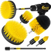 Juego De Cepillos De Limpieza Holikme Power Scrubber, Paquete De 6, Amarillo