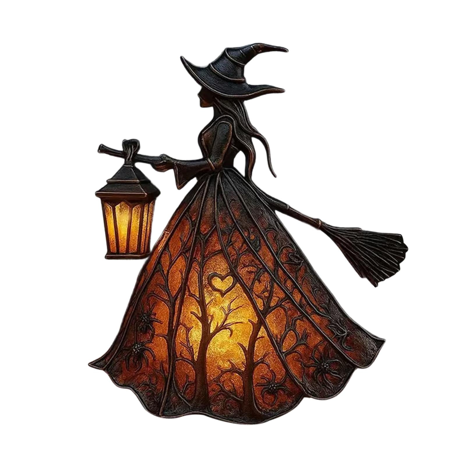 Magideal - Lámpara De Bruja De Halloween De Pie, Luz Nocturna Única Para Mesa, Oficina Al Aire Libre