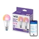thumbnail image 1 of Bombillas inteligentes WiZ LED a todo color, A19, 9 W, 800 lúmenes, E26, paquete de 2, 1 of 7