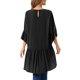 thumbnail image 3 of INSPIRE CHIC Blusa Asimétrica Casual de Mujer con Mangas 3/4 Acampanadas, Cuello Redondo, Espalda con Abertura y Dobladillo con Volantes S Negro, 3 of 6