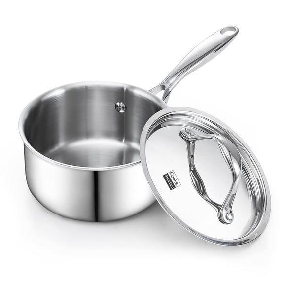 Cacerola Cooks Standard de 1,5 L con tapa de acero inoxidable multi‑capa