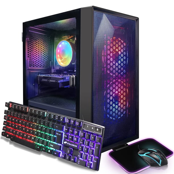 PC para juegos StGaubron de escritorio prediseñado AMD RX 550 de 4 GB y 16 GB de RAM