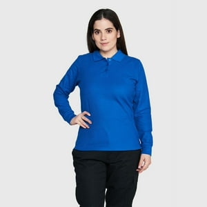 Jayson - Polera Pique Tc Ml Mujer Azul 2Xl