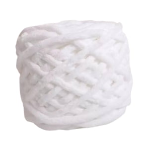 Bothyi - Hilo De Chenilla Grueso Y Suave Para Tejer A Mano, Mantas Tejidas, Proyectos De Crochet, Blanco