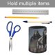 thumbnail image 5 of El Hombre del Norte-theme Cylinder Pen Holder Pencil Organizer with Flannel Lining PVC Leather Material Cardboard Base for study work 10*8CM, 5 of 6
