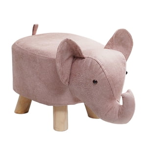 Bothyi - Banco De Elefante, Taburete Otomano De Almacenamiento De Madera Para Decoración De Habitaciones De Invitados, Rosa Al Aire Libre