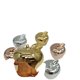 thumbnail image 2 of Set 3 figuras decorativas manzana cerámica dorado plateado, 2 of 3