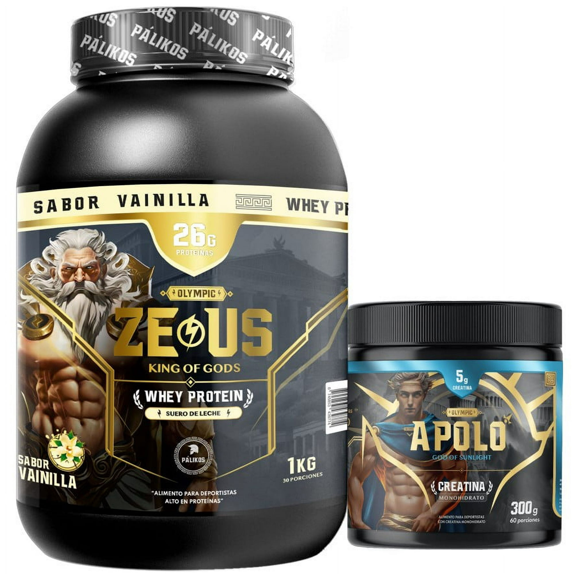 Pack Guerrero 1Kg (Proteína Zeus 1Kg Vainilla) + Creatina Apolo 300 G