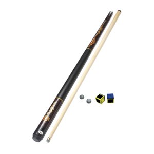 Magideal - Taco De Billar De Dos Secciones, Tamaño Completo, 57 "", Taco De Billar Inglés Para Hombres Y Mujeres, Mesa De Billar, Bares Deportivos, Entrenamiento Punta Negra Y De 115 Mm.