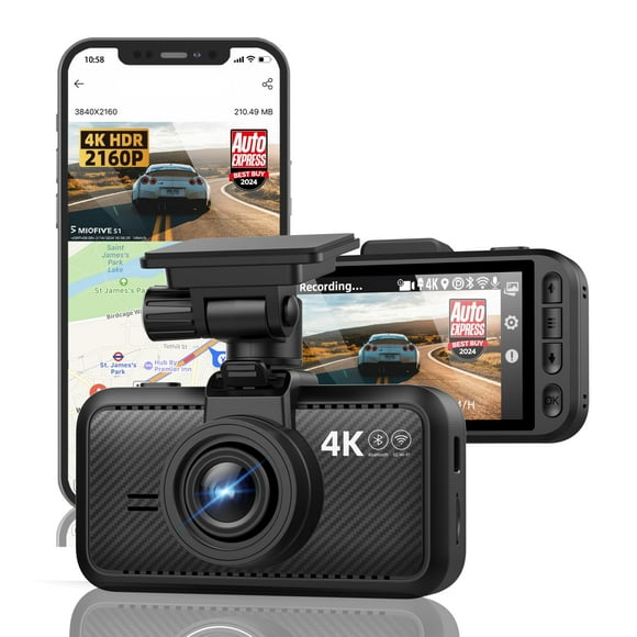 Dash Cam Miofive S1 4K/2160P frontal para coche con WiFi y GPS