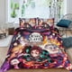 thumbnail image 2 of Kimetsu no Yaiba Conjunto de sábanas temático, trío de piezas, cómodo y amigable con la piel, diseño único, regalo de decoración para el hogar para familiares, amigos y fans, 90 cm * 190 cm, 2 of 6