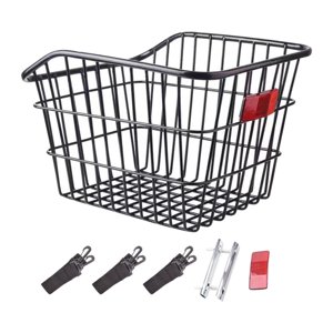 Ioensy - Cesta Trasera Para Bicicleta Iro, Estante De Carga Para Bicicleta, Accesorios Para Montar, Bicicletas De Ciclismo, Negro, Sin Tapa