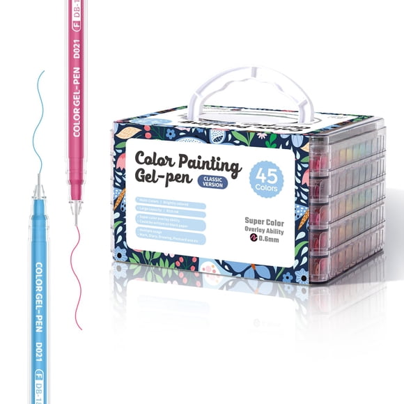 Set de 45 bolígrafos de gel Xipan de 0,6 mm, punta fina, 45 colores