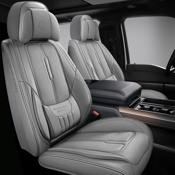 Fundas de Asiento para Automóvil NS YOLO Beige de Cuero – 5 Asientos