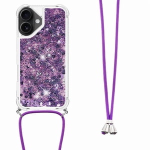 Funda Foxdock Para Iphone 17 Con Cuerda Ajustable, Brillo Líquido, Protección Antigolpes Y Lente – Ideal Para Regalo