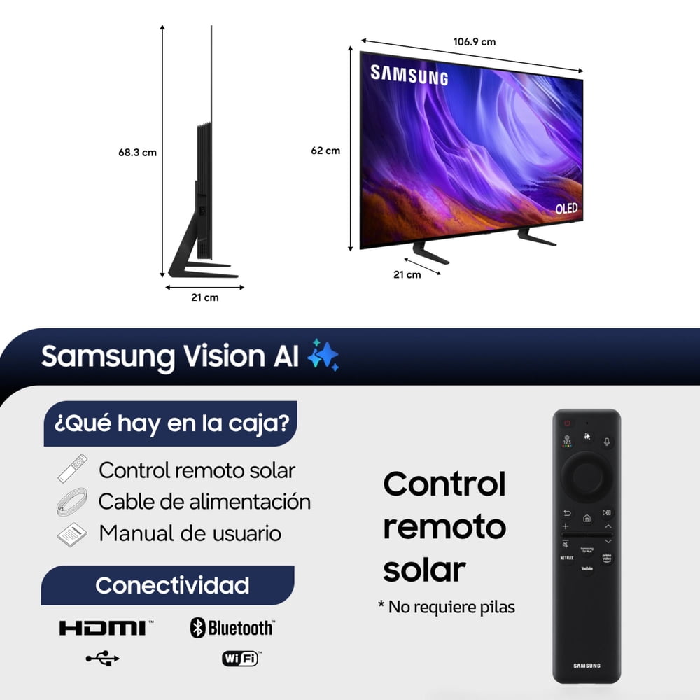 Televisor 48" OLED S85H 4K Samsung Vision AI Smart TV (2026) + Control por Voz, foto 3