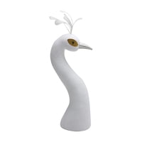 Magideal - Arreglo Floral Decoración Peacock Maniquí Cabeza Escultura Decoración Para El Hogar Centro De Mesa La Fiesta Cumpleaños Nupcial Ducha Blanco