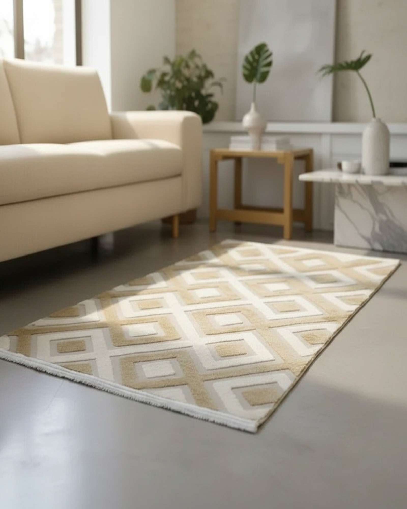 Feiya - Alfombra Texturizada Diseño Jacquard Antideslizante 180X200 Cm A08