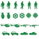 thumbnail image 2 of Adornos para magdalenas, color verde Qertesl, con temática militar, 20 unidades, 2 of 8